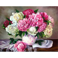 Алмазная мозаика SANTI Пионы в вазе, 40х50 см