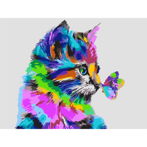 Картина по номерам Красочный котенок 30х40 см SANTI