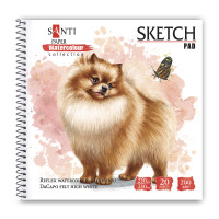 Альбом для акварели SANTI Animals, 21х21 см, Paper Watercolour Collection, 20л
