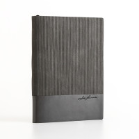 Щоденник А6 недат. Leo Planner "Velvet", м‘який, 352стр., сірий