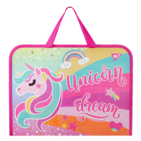 Папка-портфель YES на блискавці з тканинними ручками "Unicorn"