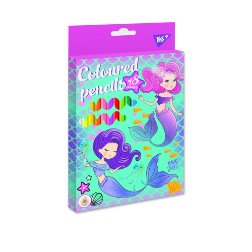 Карандаши цветные YES 18 цв Mermaid