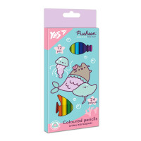 Олівці кольорові YES 12 шт 24 кол Pusheen