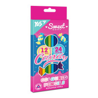 Карандаши цветные двусторонние YES 12 шт 24 цв Sweet Cream