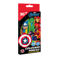 Олівці кольорові YES 12 шт 24 кол Marvel.Avengers