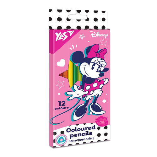 Карандаши цветные YES 12 цв. Minnie Mouse