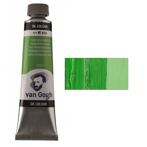 Краска масляная Van Gogh, (614) Перм. зеленый средний, 40 мл, Royal Talens (02056143)
