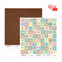 Бумага для скрапбукинга „Cake delicious“ 4, двусторонняя, 30,48х30,48см, 200г/м2, ROSA TALENT (5316022)
