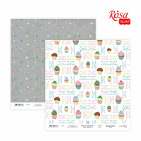 Бумага для скрапбукинга „Cake delicious“ 5, двусторонняя, 30,48х30,48см, 200г/м2, ROSA TALENT (5316023)