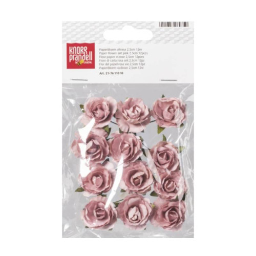 Набор бумажных цветов для декора, самоклеящиеся, Розовые темные, 2,5 см, 12 шт, KnorrPrandell (217611010)