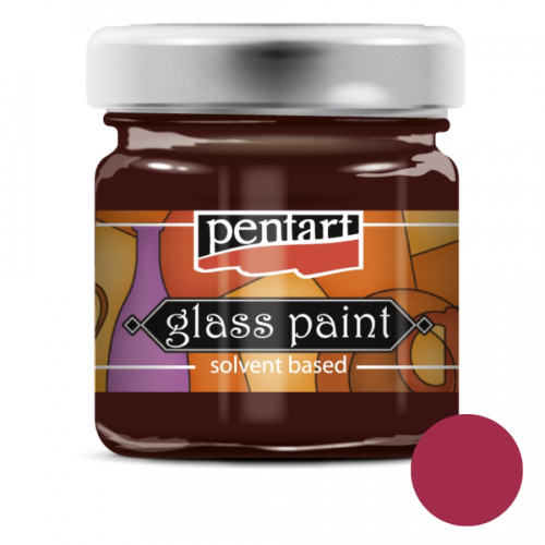 Краска витражная на основе раств. холодной фиксации, Бордовая, 30мл, Pentart (025111)