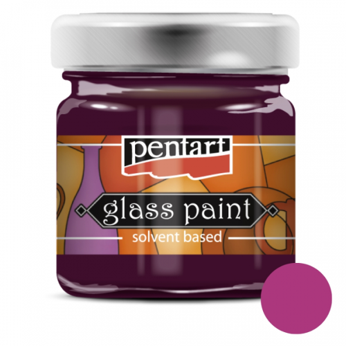 Фарба вітражна на основі раств. холодної фіксації, Рожева, 30мл, Pentart (025112)