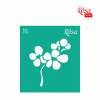 Трафарет багаторазовий самоклеючий, №15, 9х10см, серія „Квіти“, ROSA TALENT (3625115)