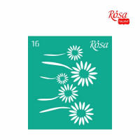 Трафарет многоразовый самоклеющийся, №16, 9х10см, Серия „Цветы“, ROSA TALENT (3625116)