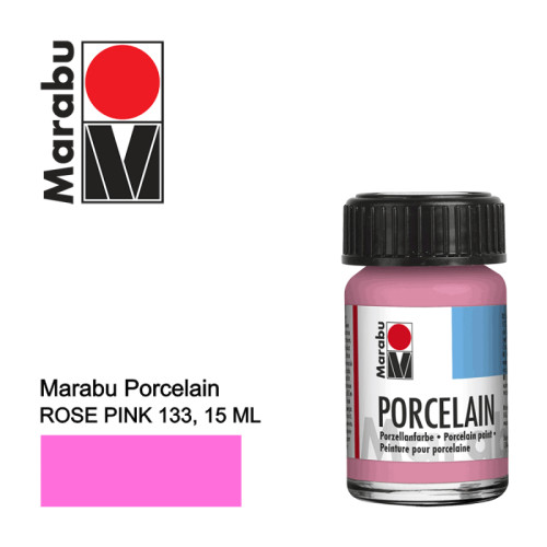Фарба для кераміки Marabu Porcelain, холодної фіксації акрилова, Рожева, 15 мл, 110539133