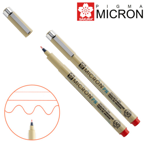 Ручка PIGMA MICRON PN Красный (линия 0.4-0.5мм), Sakura (XSDKPN19)