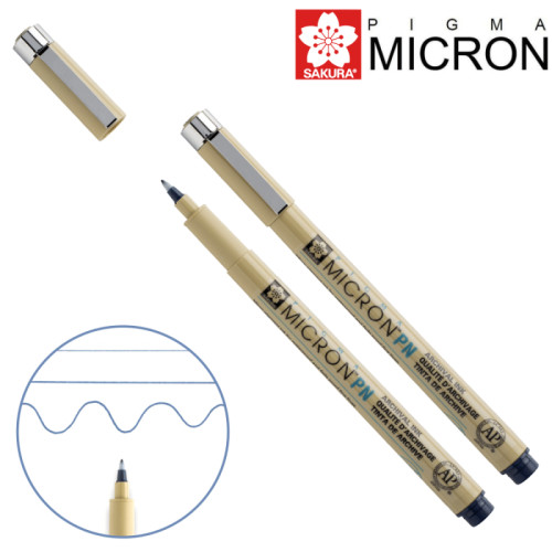 Ручка PIGMA MICRON PN Черно-синий (линия 0.4-0.5мм), Sakura (XSDKPN243)