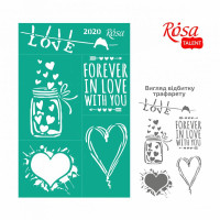 Трафарет многоразовый самоклеющийся, №2020, 13х20см, Элементы и надписи, Серия „Love“, ROSA TALENT (GPТ50083145)