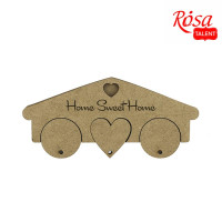 Ключниця „Home Sweet Home“, 3 брелоки, МДФ, 19,5х1,2х8,7 см, ROSA TALENT (2862405)
