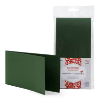 Набір заготовок для листівок 5 шт, 10,5х21 см, №11, темно-зелений, 220г/м2, ROSA TALENT (94099054)