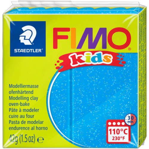 Пластика Fimo kids, Голубая с блестками, 42г, Fimo (8030-312)