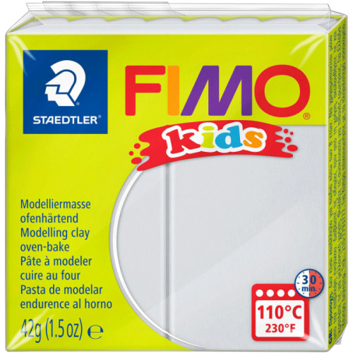 Пластика Fimo kids, Сіра світла, 42г, Fimo (8030-80)