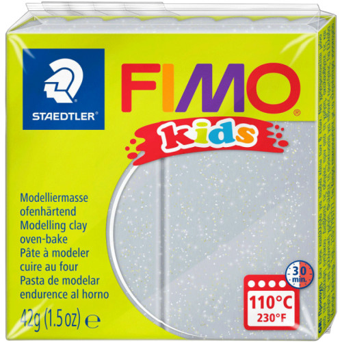 Пластика Fimo kids, Серебряная с блестками, 42г, Fimo (8030-812)