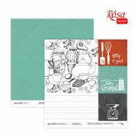 Папір для скрапбукінгу „Recipe book“ 4, двосторонній, 30,48х30,48см, 200г/м2, ROSA TALENT (5316035)