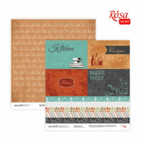 Бумага для скрапбукинга  „Recipe book“ 8, двусторонняя, 30,48х30,48см, 200г/м2, ROSA TALENT (5316039)