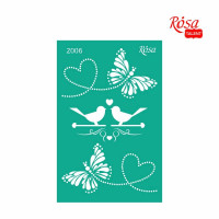 Трафарет многоразовый самоклеющийся, №2006, 13х20 см, Серия „Влюбленные сердца“, ROSA TALENT (GPТ50045975)