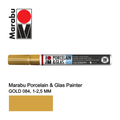 Маркер для кераміки холодної фіксації, Золото, 1-2,5мм, Marabu (012335084)