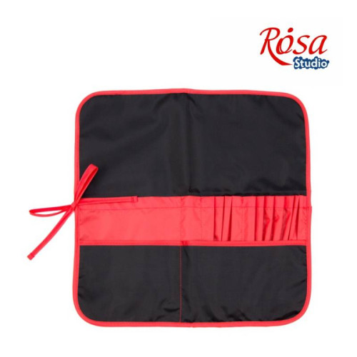 Пенал для кистей, ткань (37х37см), черный+красный ROSA Studio (231102)