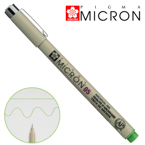 Линер PIGMA MICRON (0.5), 0,45мм, Светло-Зеленый, Sakura (XSDK05#32)