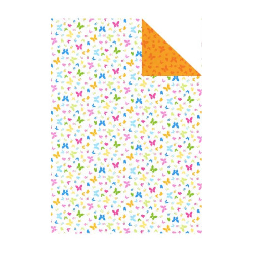 Бумага с рисунком Бабочки, А4 (21*29,7 см), двухсторонняя, Белая, 300 гм2, Heyda (9452219)