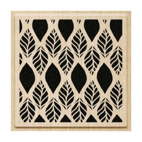 Штамп деревянный Фоновый Листья, 7х7 см, Heyda (211801704)
