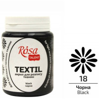 Краска акриловая для ткани, Черная, 80мл, ROSA TALENT (26348018)