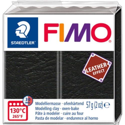 Пластика Leather-effect, Чорний, 57 грам, Fimo (8010-909)