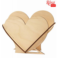 Подарунковий пакет „Серце“, фанера, 18х14, 5х8, 5см, ROSA TALENT (280520)
