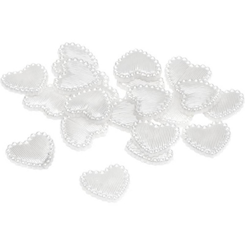 Набор пластиковых сердец, Белый, 1,2см, 48 шт, Knorr Prandell (218022026)