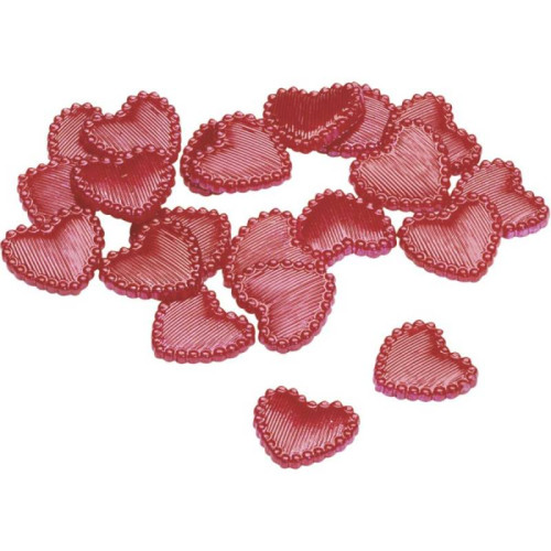 Набор пластиковых сердец, Красный, 1,2см, 48 шт, Knorr Prandell (218022028)