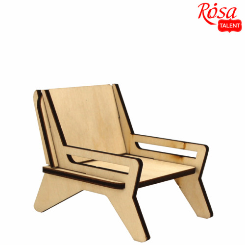 Кукольная мебель, „Кресло“ 1, модерн, фанера, 6х8х6,5см, 2шт, ROSA TALENT (287413)