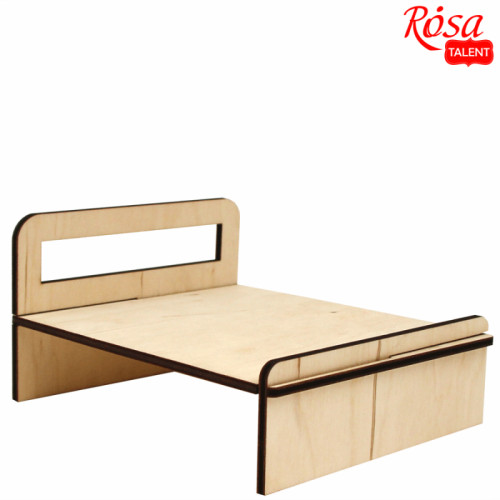 Кукольная мебель, „Кровать“ 1, модерн, фанера, 11х13,6х7см, ROSA TALENT (287416)