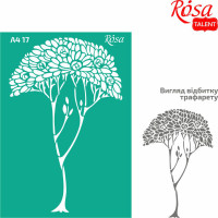 Трафарет багаторазовий самоклеючий, №17, Дерево 2, А4 (21х29,7см), ROSA TALENT (212917)
