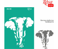 Трафарет многоразовый самоклеющийся, №30, Слон, А4 (21х29,7см), ROSA TALENT (212930)