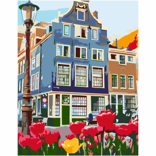 Набір-стандарт, картина за номерами, „Знаменитий Амстердам“, 35х45см, ROSA START (N00013243)