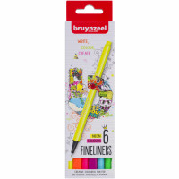 Набір лінерів FINELINER Neon, неонові кольори, 6кол., Bruynzeel (60241106)