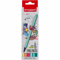 Набір лінерів FINELINER Light, Світлі кольори, 6кол., Bruynzeel (60241306)