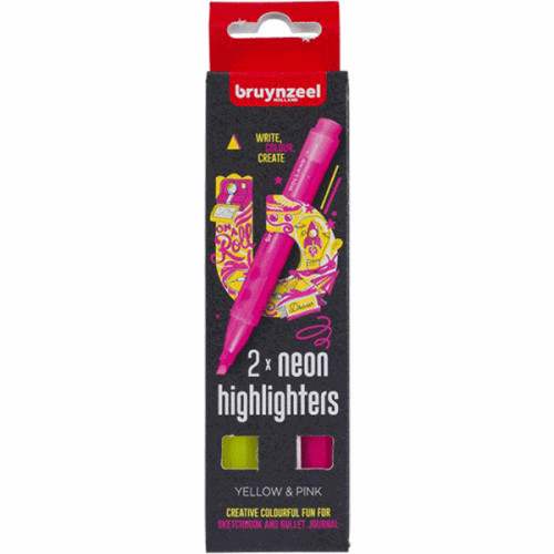 Набор маркеров HIGHLIGHTER YELLOW/PINK 2 цв, Bruynzeel (60283002)