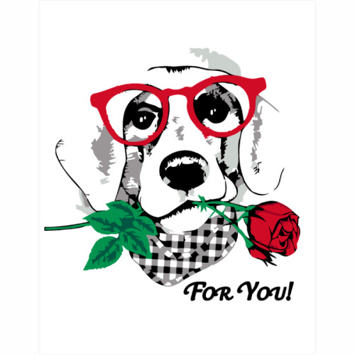 Набір-стандарт картина за номерами „Dog with a Rose“ 35х45см ROSA START