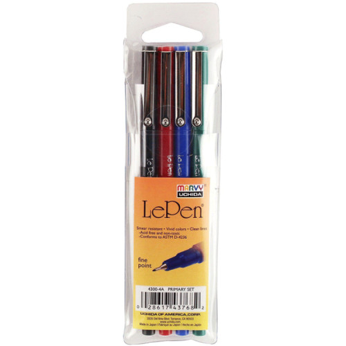 Набор ручек для бумаги, Le pen, Классические оттенки, 4 шт, Marvy (4300-4A)